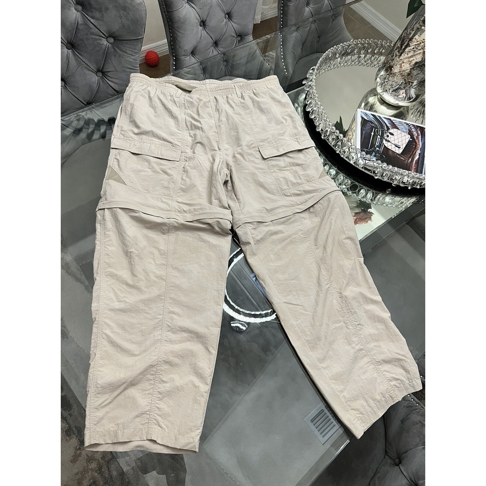 Columbia PFG Convertible Cargo Pants Hiking Outdoor Mens XL Shorts Beige‎